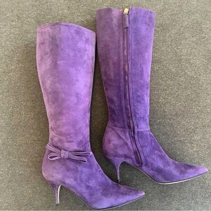 NWOT Valentino Purple Suede Stiletto Boots.